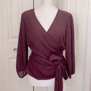 Peplum Wrap Blouse